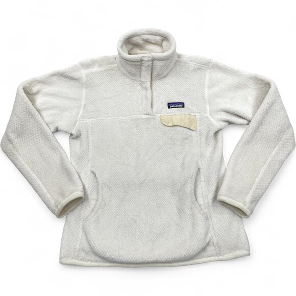 Patagonia White Fleece Pullover Polartec Sweater Jacket Women's Small - Picture 1 of 9